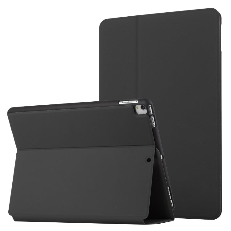 For iPad 9.7 2018 & 2017 Dual-Folding Horizontal Flip Tablet Leather Case with Holder & Sleep / Wake-up Function