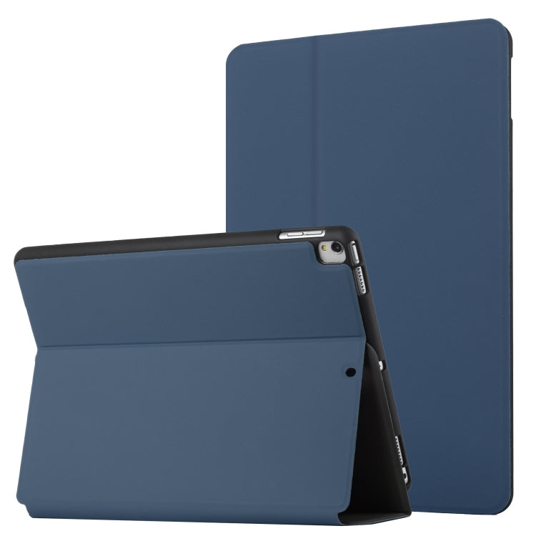 For iPad 9.7 2018 & 2017 Dual-Folding Horizontal Flip Tablet Leather Case with Holder & Sleep / Wake-up Function