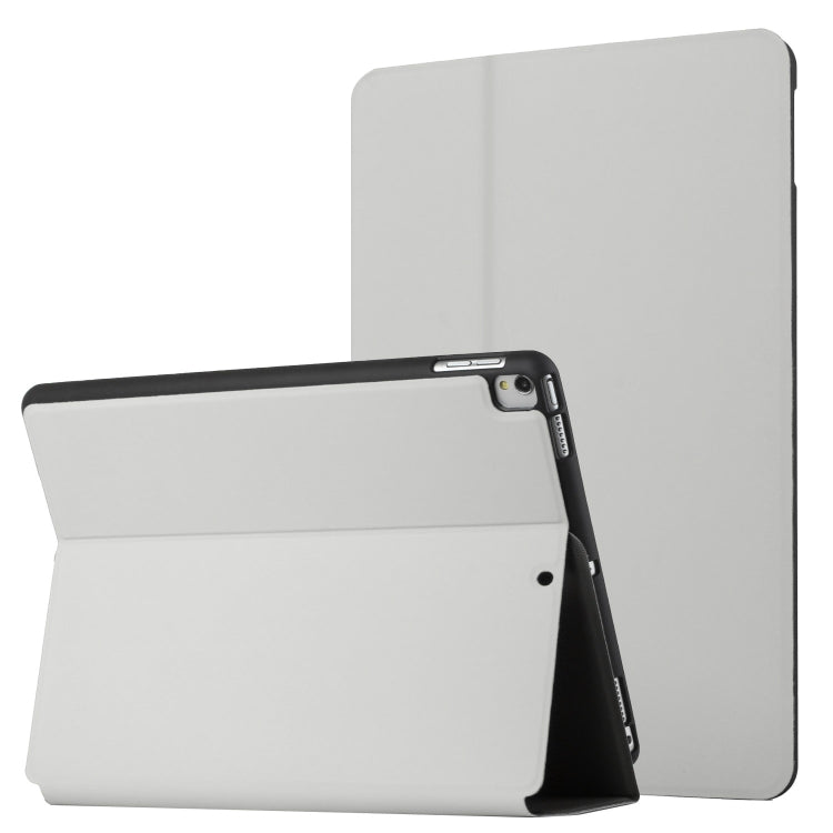 For iPad 9.7 2018 & 2017 Dual-Folding Horizontal Flip Tablet Leather Case with Holder & Sleep / Wake-up Function
