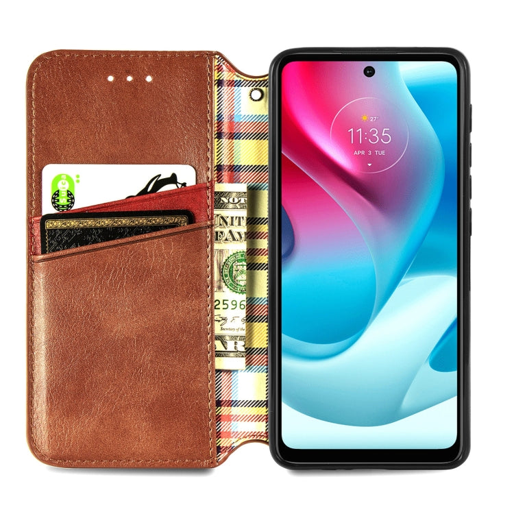 For Motorola Moto G60S Cubic Grid Pressed Horizontal Flip Magnetic Leather Phone Case with Holder & Card Slots & Wallet