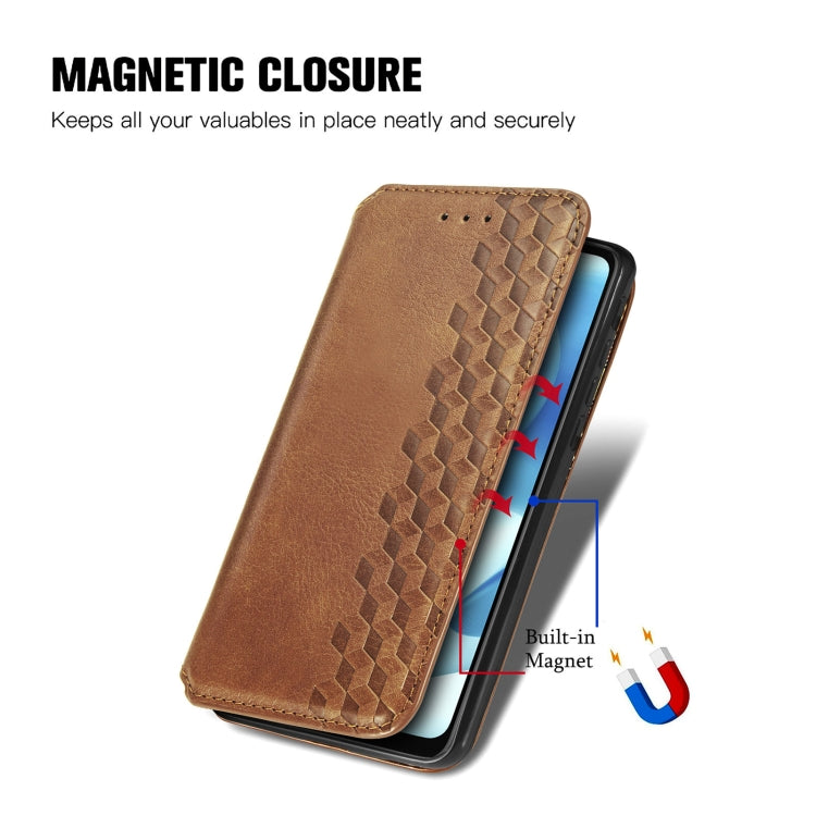 For Motorola Moto G60S Cubic Grid Pressed Horizontal Flip Magnetic Leather Phone Case with Holder & Card Slots & Wallet