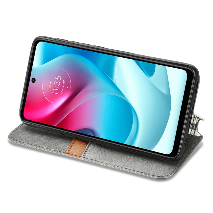 For Motorola Moto G60S Cubic Grid Pressed Horizontal Flip Magnetic Leather Phone Case with Holder & Card Slots & Wallet