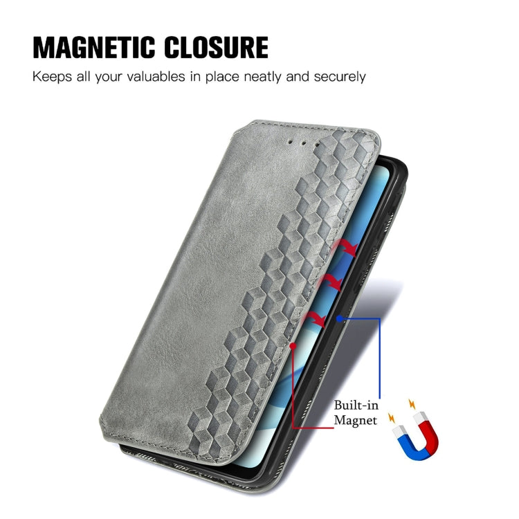 For Motorola Moto G60S Cubic Grid Pressed Horizontal Flip Magnetic Leather Phone Case with Holder & Card Slots & Wallet