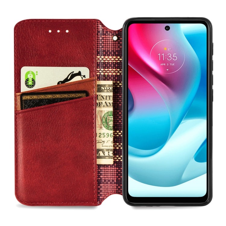 For Motorola Moto G60S Cubic Grid Pressed Horizontal Flip Magnetic Leather Phone Case with Holder & Card Slots & Wallet