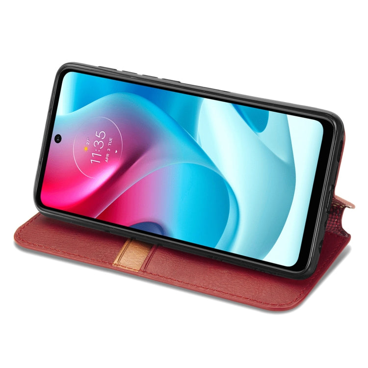 For Motorola Moto G60S Cubic Grid Pressed Horizontal Flip Magnetic Leather Phone Case with Holder & Card Slots & Wallet