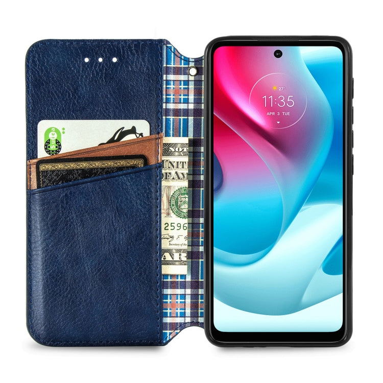 For Motorola Moto G60S Cubic Grid Pressed Horizontal Flip Magnetic Leather Phone Case with Holder & Card Slots & Wallet