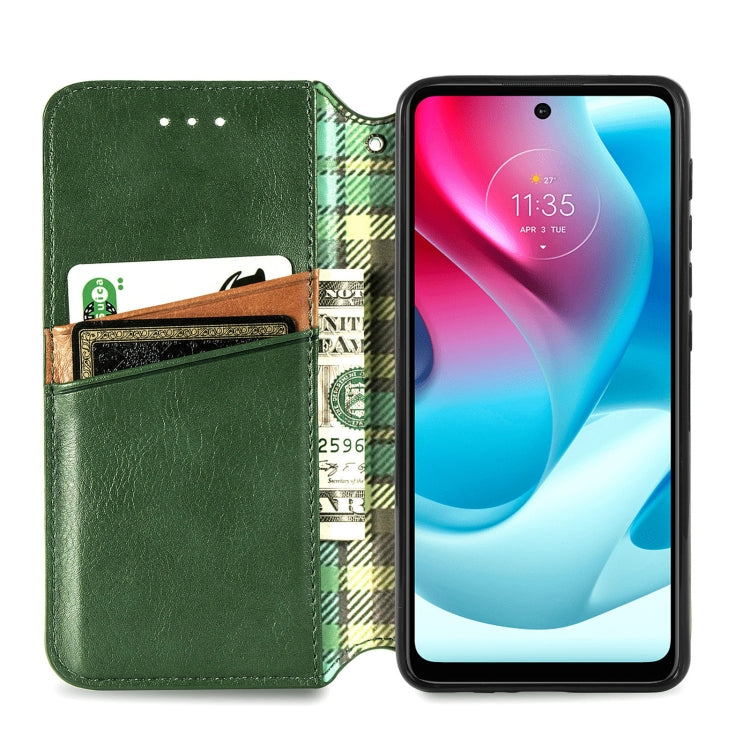For Motorola Moto G60S Cubic Grid Pressed Horizontal Flip Magnetic Leather Phone Case with Holder & Card Slots & Wallet