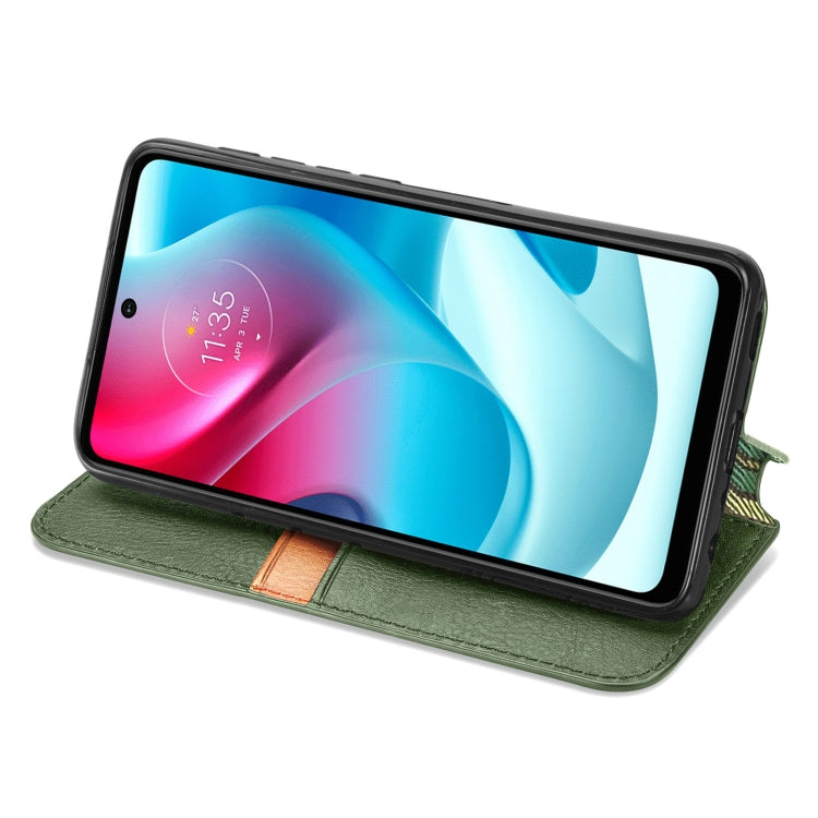 For Motorola Moto G60S Cubic Grid Pressed Horizontal Flip Magnetic Leather Phone Case with Holder & Card Slots & Wallet