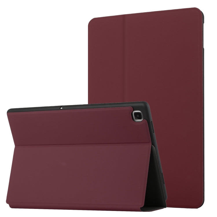 For Samsung Galaxy Tab A7 10.4 T500 Dual-Folding Horizontal Flip Tablet Leather Case with Holder & Sleep / Wake-up Function