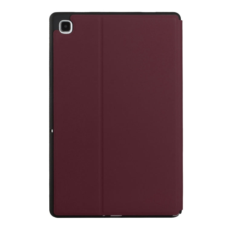 For Samsung Galaxy Tab A7 10.4 T500 Dual-Folding Horizontal Flip Tablet Leather Case with Holder & Sleep / Wake-up Function