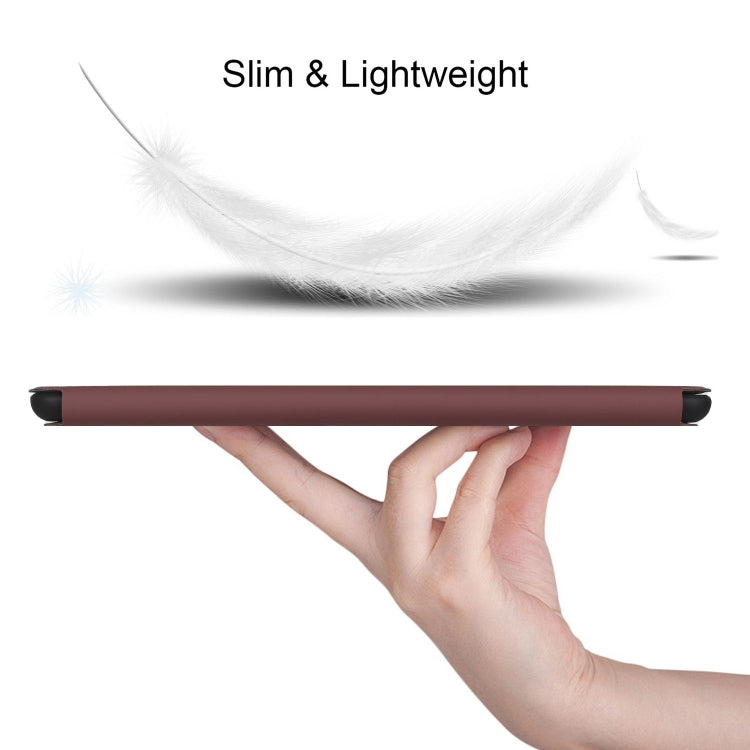 For Samsung Galaxy Tab A7 10.4 T500 Dual-Folding Horizontal Flip Tablet Leather Case with Holder & Sleep / Wake-up Function