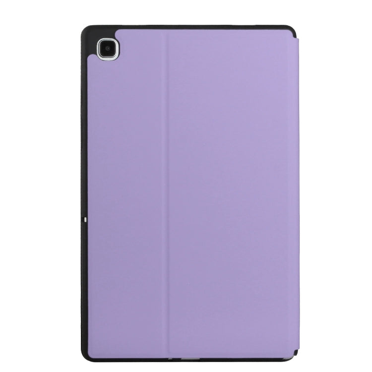 For Samsung Galaxy Tab A7 10.4 T500 Dual-Folding Horizontal Flip Tablet Leather Case with Holder & Sleep / Wake-up Function