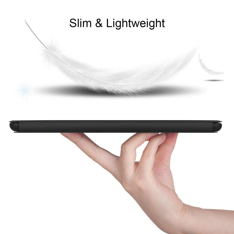 For Samsung Galaxy Tab A7 10.4 T500 Dual-Folding Horizontal Flip Tablet Leather Case with Holder & Sleep / Wake-up Function