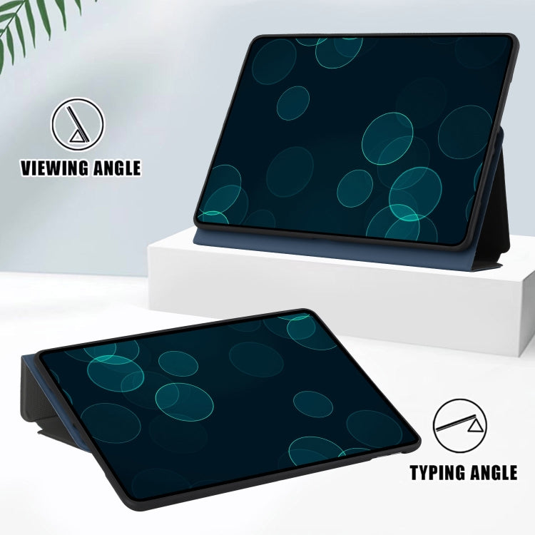 For Samsung Galaxy Tab A7 10.4 T500 Dual-Folding Horizontal Flip Tablet Leather Case with Holder & Sleep / Wake-up Function