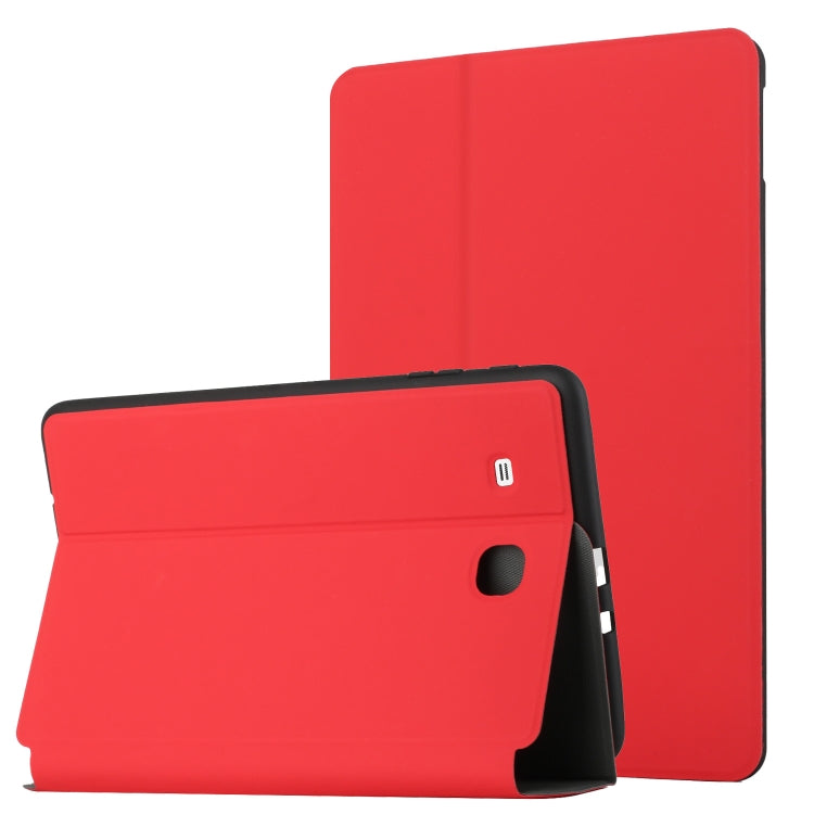 For Samsung Galaxy Tab E 9.6 T560/T561/T565/T567V Dual-Folding Horizontal Flip Tablet Leather Case with Holder