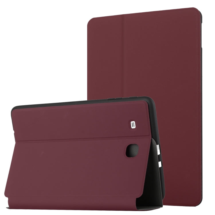 For Samsung Galaxy Tab E 9.6 T560/T561/T565/T567V Dual-Folding Horizontal Flip Tablet Leather Case with Holder