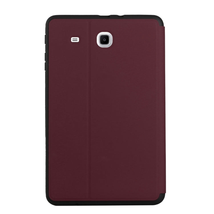 For Samsung Galaxy Tab E 9.6 T560/T561/T565/T567V Dual-Folding Horizontal Flip Tablet Leather Case with Holder