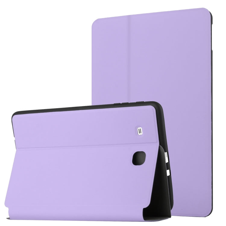For Samsung Galaxy Tab E 9.6 T560/T561/T565/T567V Dual-Folding Horizontal Flip Tablet Leather Case with Holder