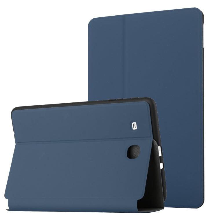 For Samsung Galaxy Tab E 9.6 T560/T561/T565/T567V Dual-Folding Horizontal Flip Tablet Leather Case with Holder