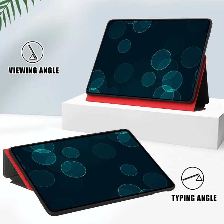 For Samsung Galaxy Tab S6 Lite 10.4 P610/P615 Dual-Folding Horizontal Flip Tablet Leather Case with Holder & Sleep / Wake-up Function