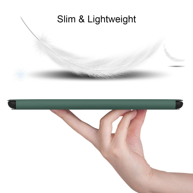For Samsung Galaxy Tab S6 Lite 10.4 P610/P615 Dual-Folding Horizontal Flip Tablet Leather Case with Holder & Sleep / Wake-up Function