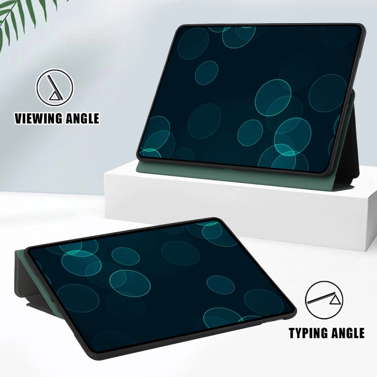 For Samsung Galaxy Tab S6 Lite 10.4 P610/P615 Dual-Folding Horizontal Flip Tablet Leather Case with Holder & Sleep / Wake-up Function