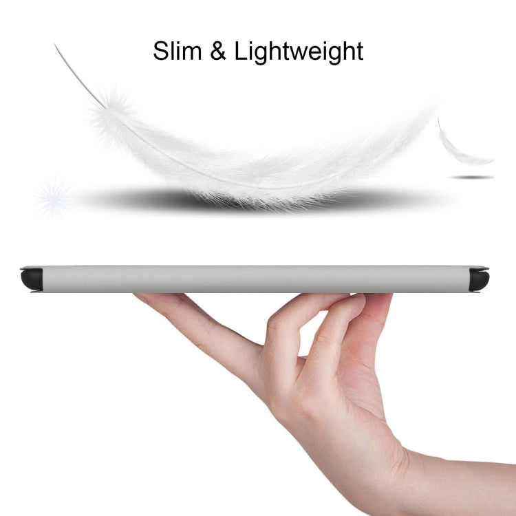 For Samsung Galaxy Tab S6 Lite 10.4 P610/P615 Dual-Folding Horizontal Flip Tablet Leather Case with Holder & Sleep / Wake-up Function