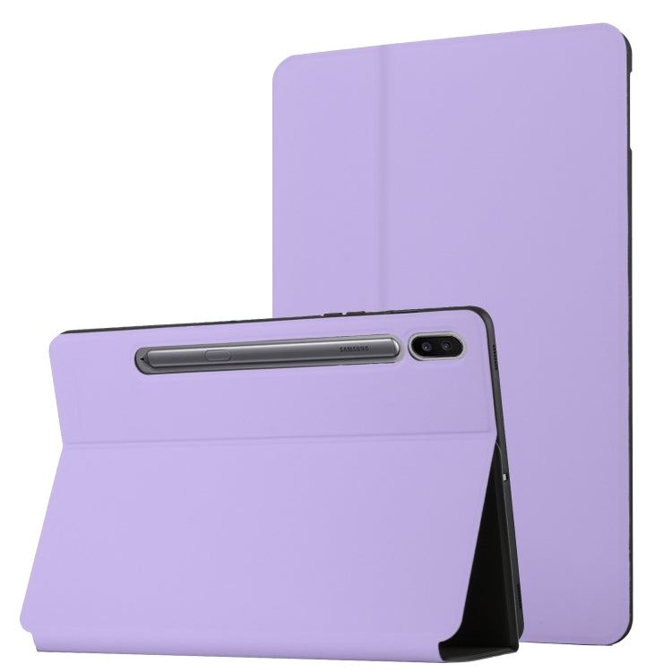 For Samsung Galaxy Tab S8 / Galaxy Tab S7 SM-T870/T875 Dual-Folding Horizontal Flip Tablet Leather Case with Holder & Sleep / Wake-up Function