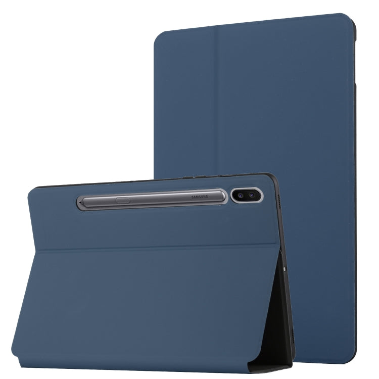 For Samsung Galaxy Tab S8 / Galaxy Tab S7 SM-T870/T875 Dual-Folding Horizontal Flip Tablet Leather Case with Holder & Sleep / Wake-up Function