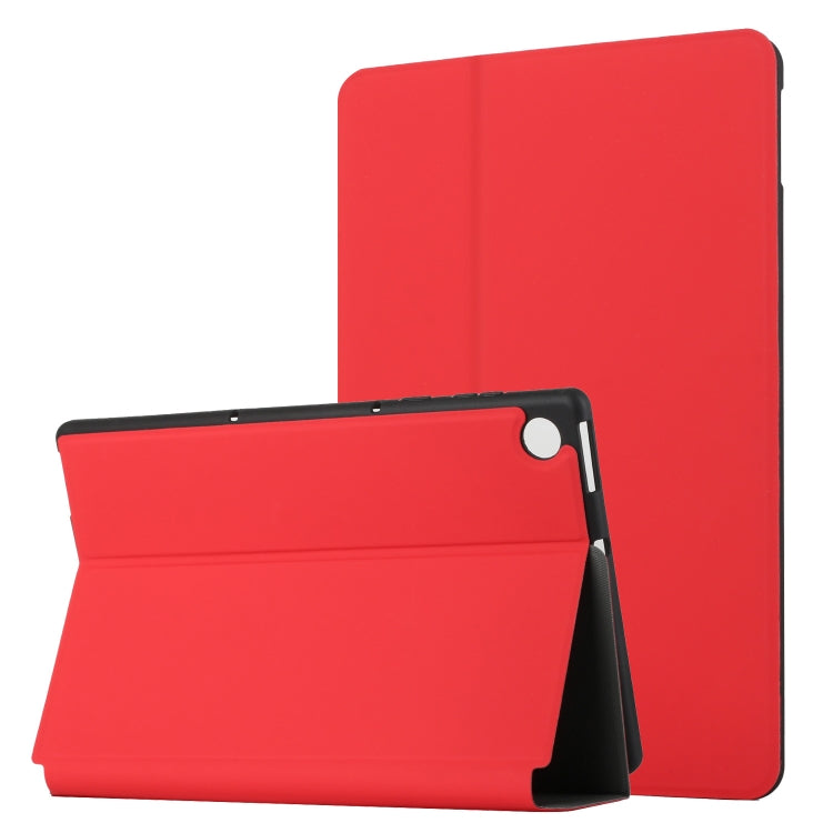 For Lenovo Tab M10 Plus TB-X606F/X606X Dual-Folding Horizontal Flip Tablet Leather Case with Holder