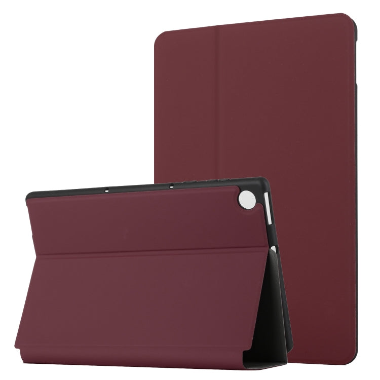 For Lenovo Tab M10 Plus TB-X606F/X606X Dual-Folding Horizontal Flip Tablet Leather Case with Holder