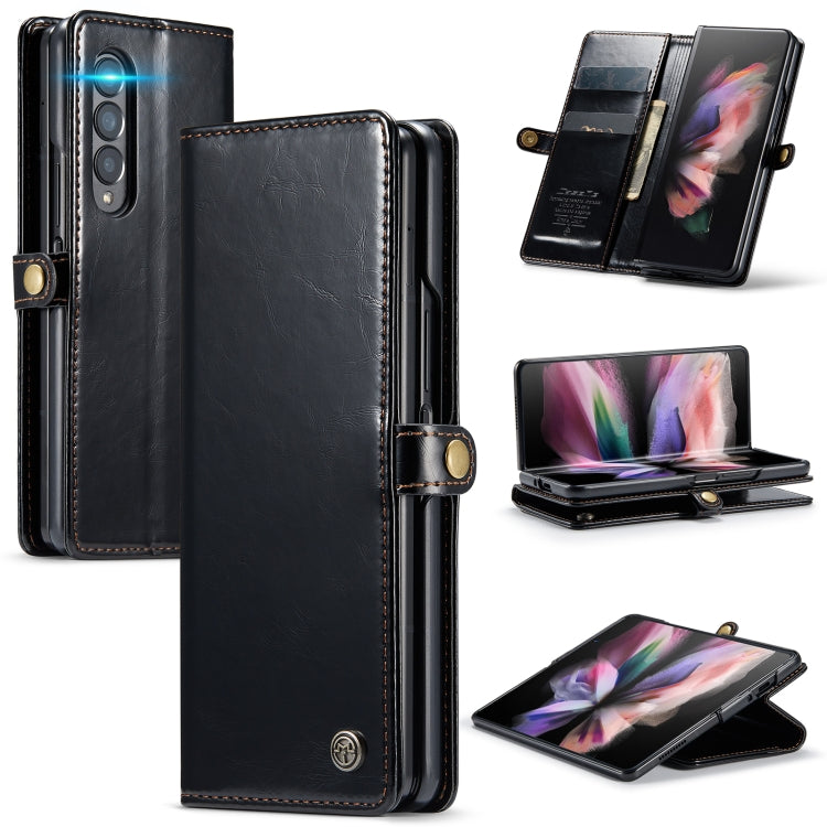 For Samsung Galaxy Z Fold3 5G CaseMe 003 Crazy Horse Texture Horizontal Flip Leather Phone Case