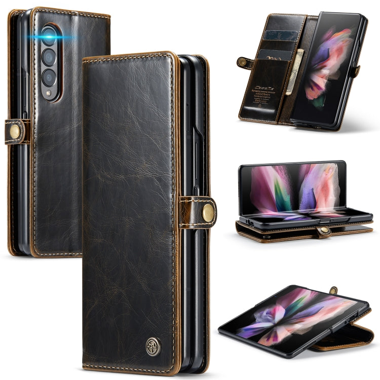 For Samsung Galaxy Z Fold3 5G CaseMe 003 Crazy Horse Texture Horizontal Flip Leather Phone Case