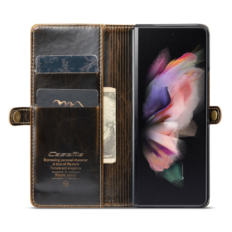 For Samsung Galaxy Z Fold3 5G CaseMe 003 Crazy Horse Texture Horizontal Flip Leather Phone Case
