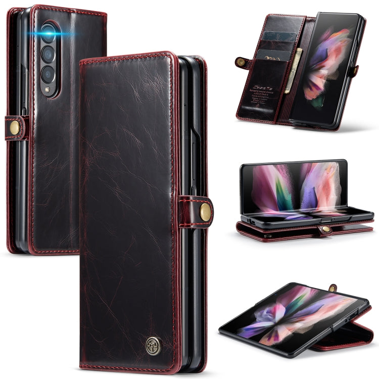 For Samsung Galaxy Z Fold3 5G CaseMe 003 Crazy Horse Texture Horizontal Flip Leather Phone Case