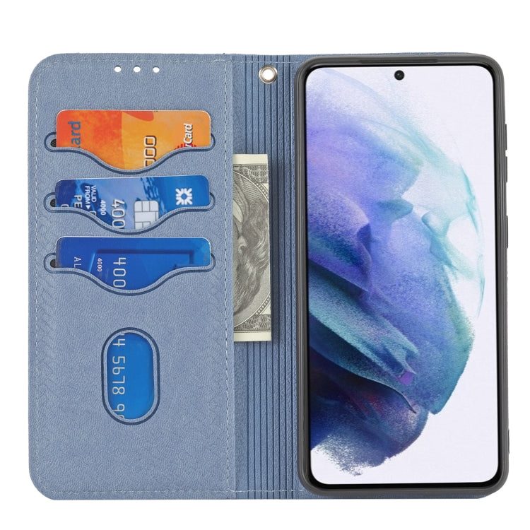 For Samaung Galaxy S22 5G Woven Texture Stitching Magnetic Horizontal Flip PU Leather Phone Case