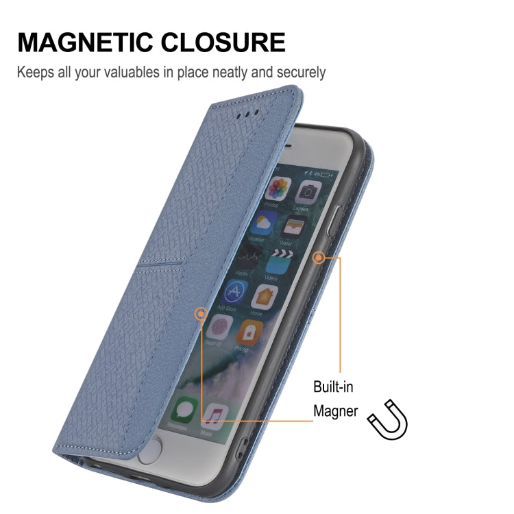For Samaung Galaxy S22 5G Woven Texture Stitching Magnetic Horizontal Flip PU Leather Phone Case