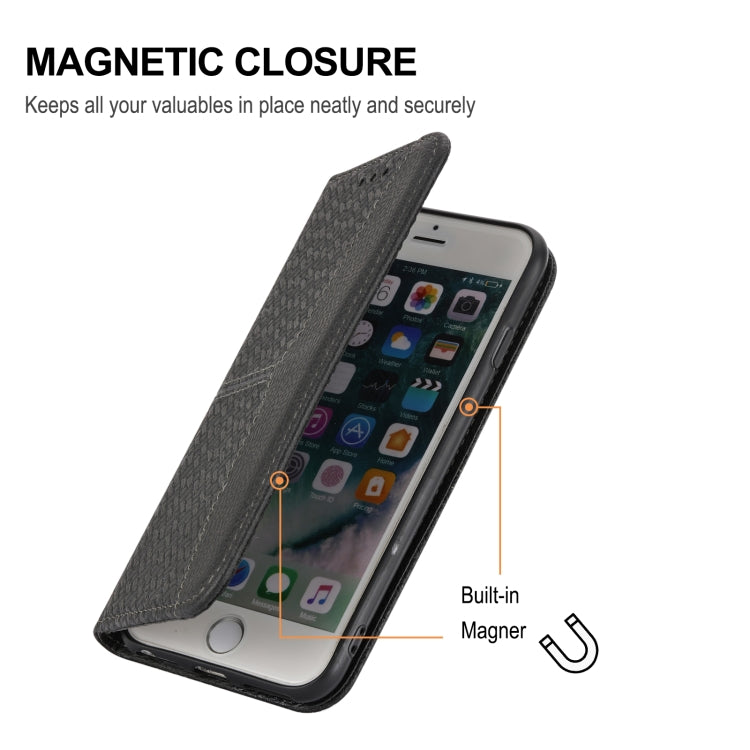 For Samaung Galaxy S22 5G Woven Texture Stitching Magnetic Horizontal Flip PU Leather Phone Case