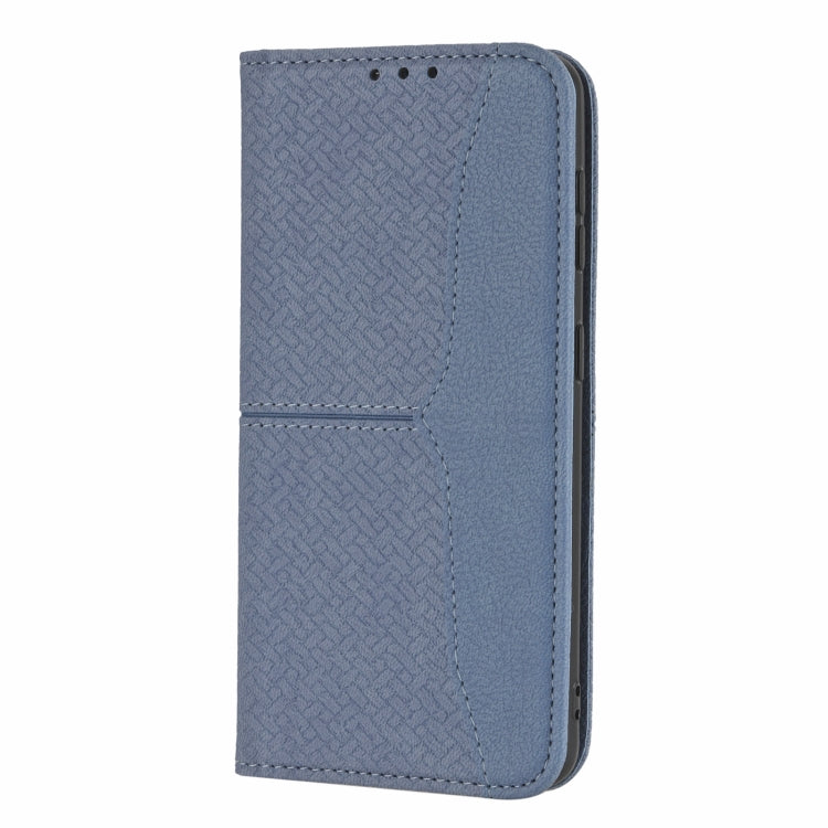 For Samaung Galaxy S22+ 5G Woven Texture Stitching Magnetic Horizontal Flip PU Leather Phone Case