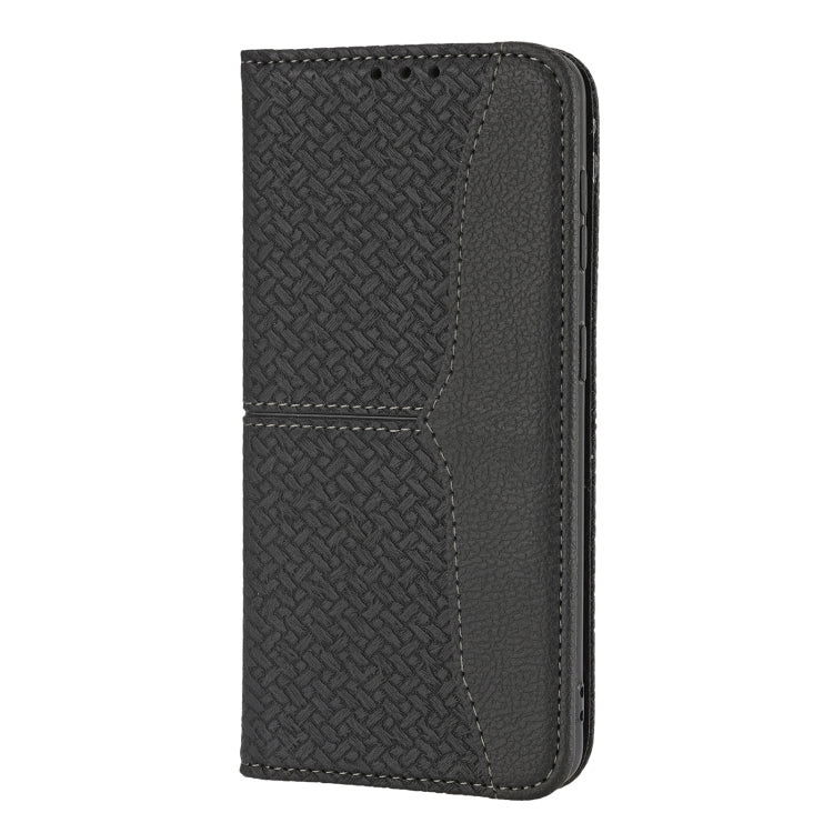 For Samaung Galaxy S22+ 5G Woven Texture Stitching Magnetic Horizontal Flip PU Leather Phone Case