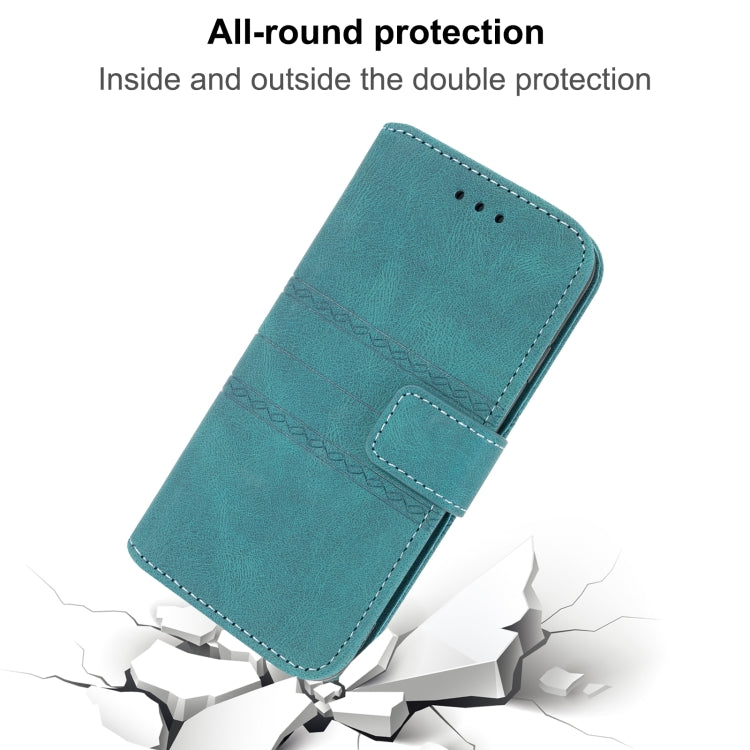 For Samaung Galaxy S22 5G Embossed Striped Magnetic Buckle PU + TPU Horizontal Flip Phone Leather Case