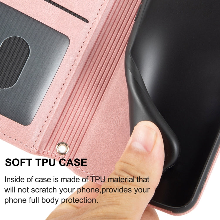 For Samaung Galaxy S22+ 5G Embossed Striped Magnetic Buckle PU + TPU Horizontal Flip Phone Leather Case