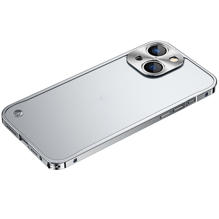 For iPhone 13 mini Metal Frame Frosted PC Shockproof Phone Case