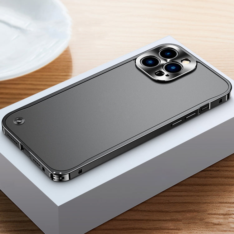 For iPhone 13 Pro Metal Frame Frosted PC Shockproof Phone Case