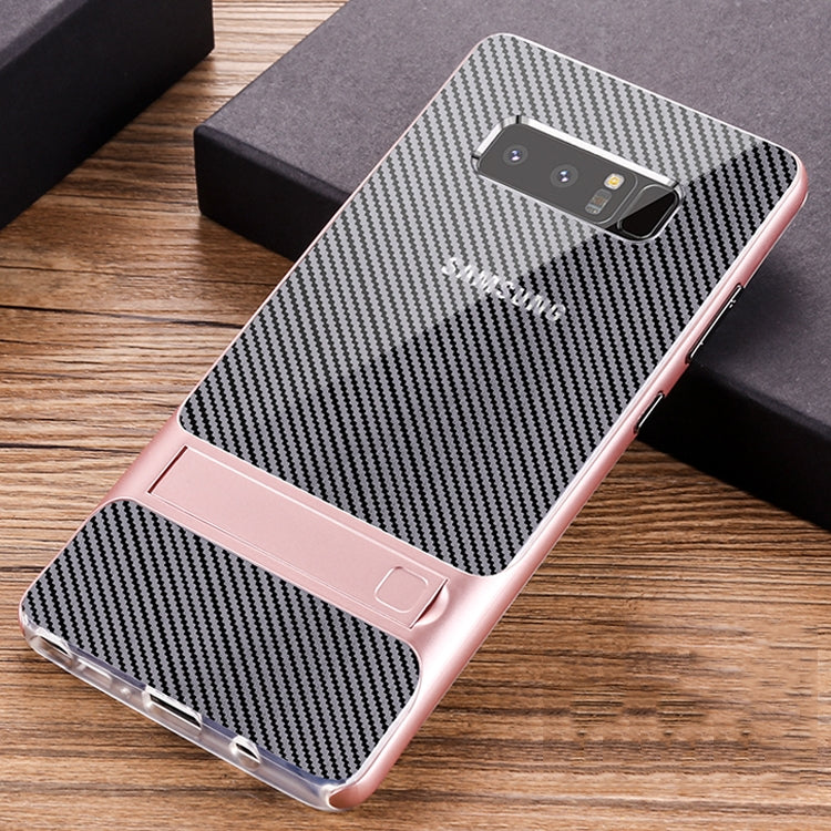For Galaxy Note8 Carbon Fibre Texture TPU + PC Case with Holder