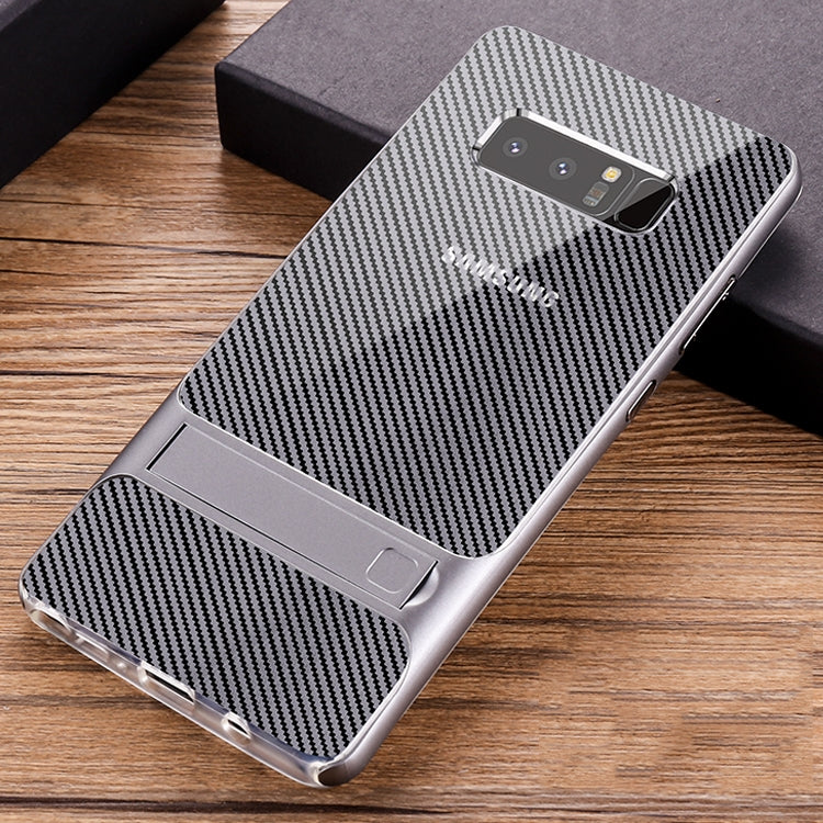 For Galaxy Note8 Carbon Fibre Texture TPU + PC Case with Holder
