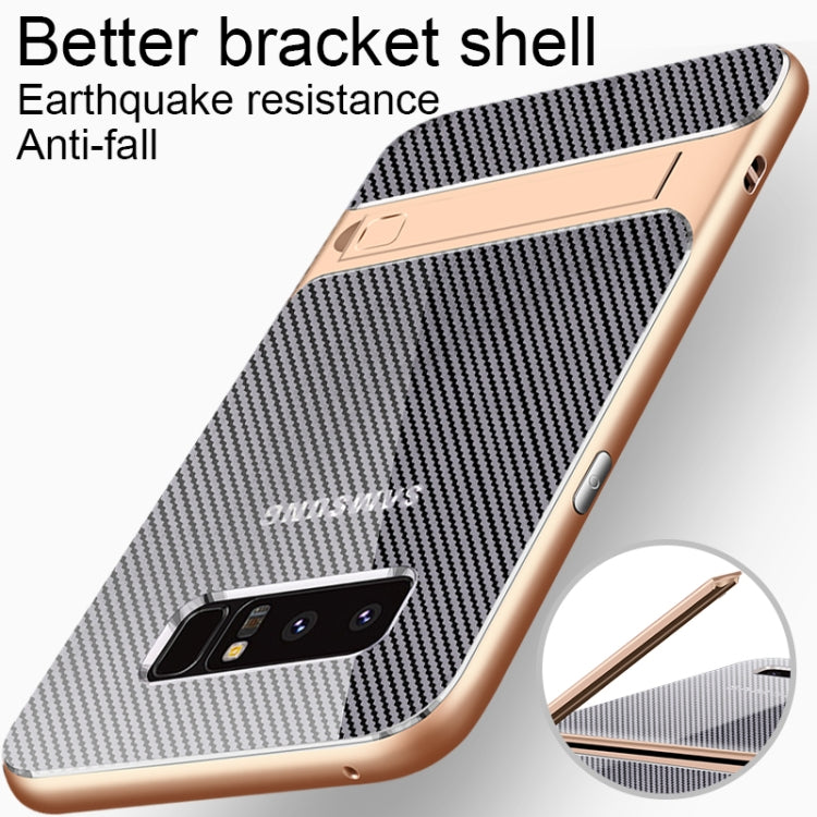 For Galaxy Note8 Carbon Fibre Texture TPU + PC Case with Holder