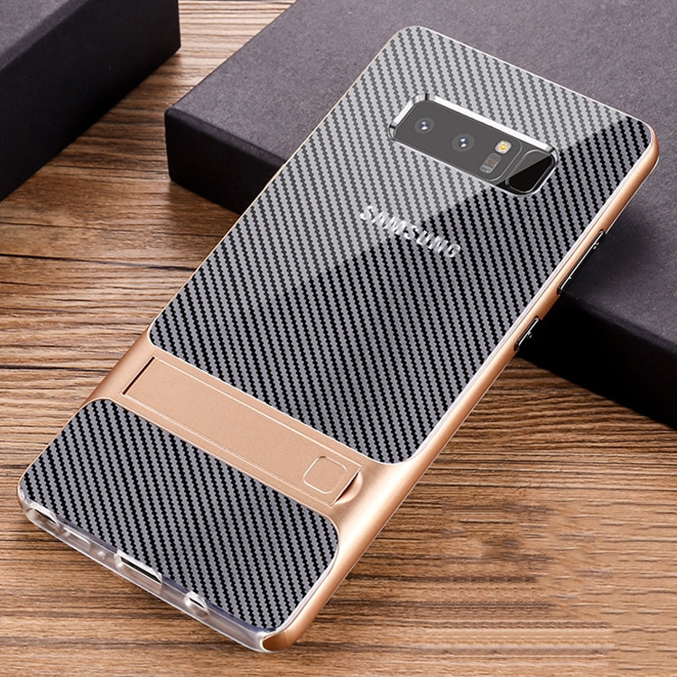 For Galaxy Note8 Carbon Fibre Texture TPU + PC Case with Holder