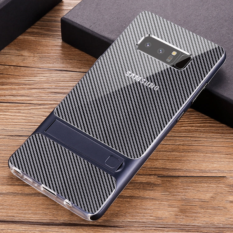For Galaxy Note8 Carbon Fibre Texture TPU + PC Case with Holder