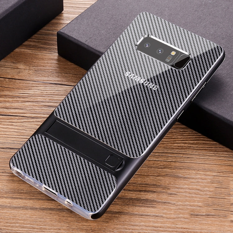 For Galaxy Note8 Carbon Fibre Texture TPU + PC Case with Holder